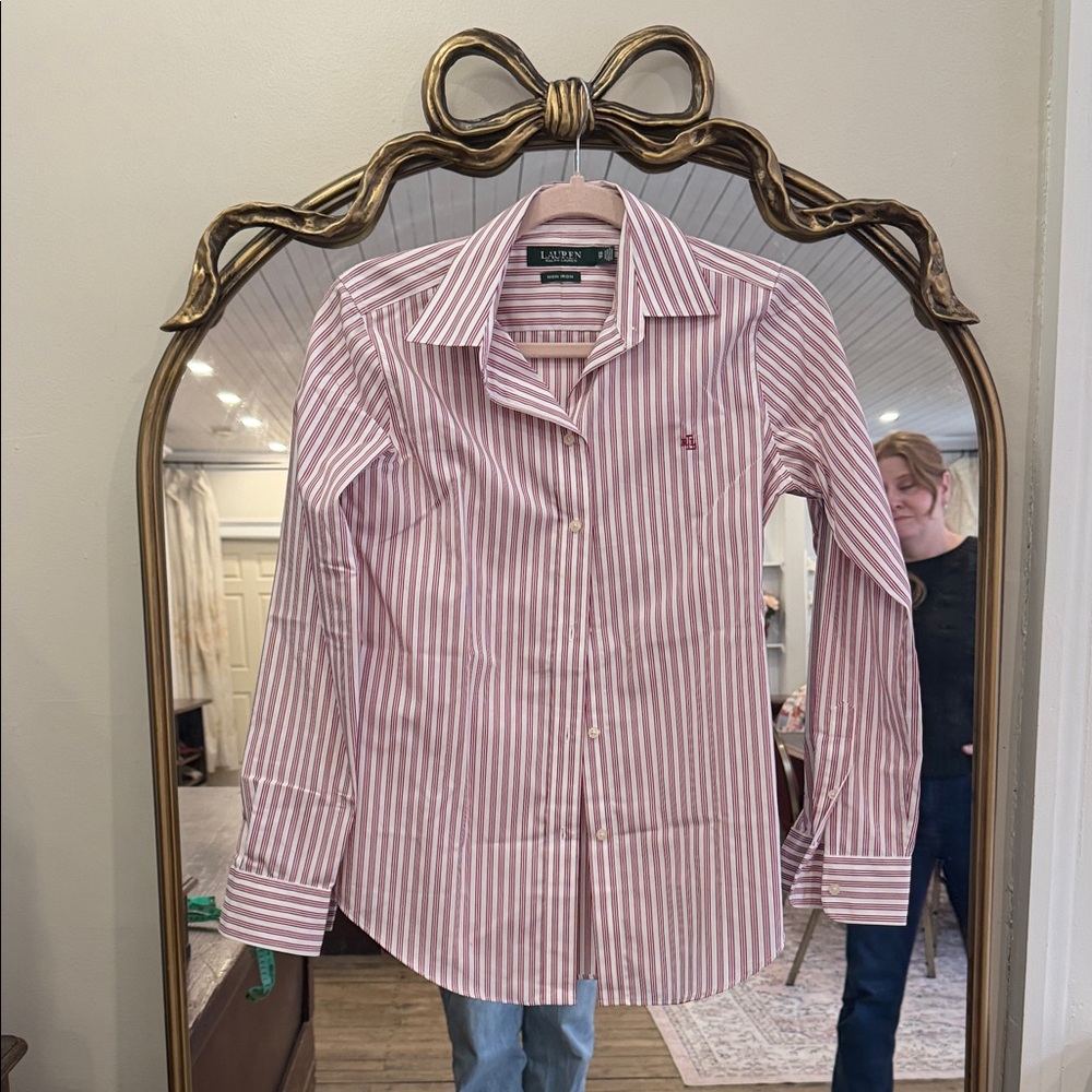 Lauren Ralph Lauren Red and White Striped Shirt